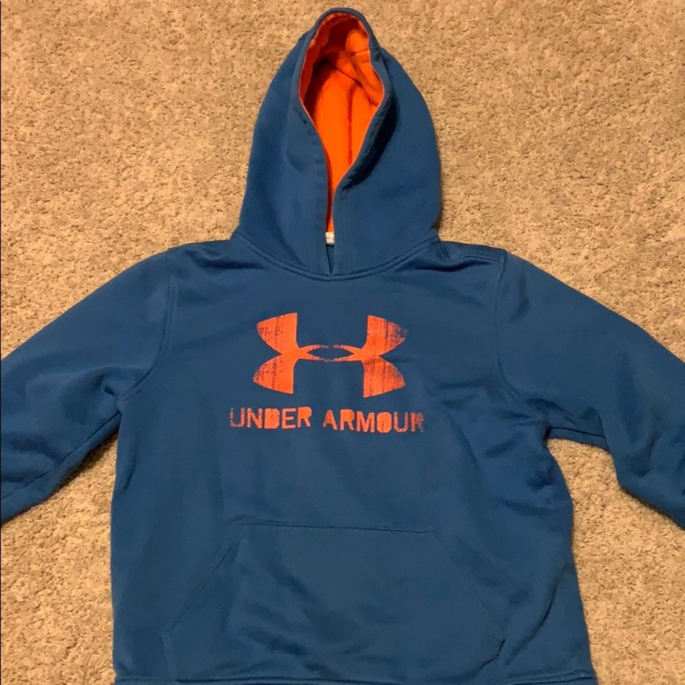 Under armour blue and orange hoodie